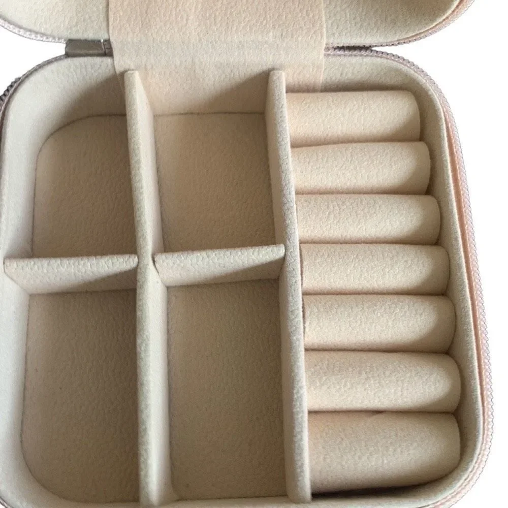 15 Pink Travel Jewelry Cases, Vegan Leather Bridesmaid Gift Box Set